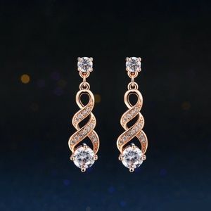 Rose Gold Cubic Zircon Drop/Dangle Earrings